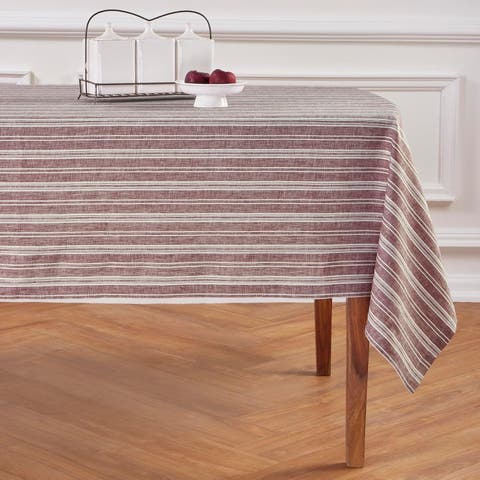 Linen Tablecloth, 60 x 108 in - Chelsea Stripe