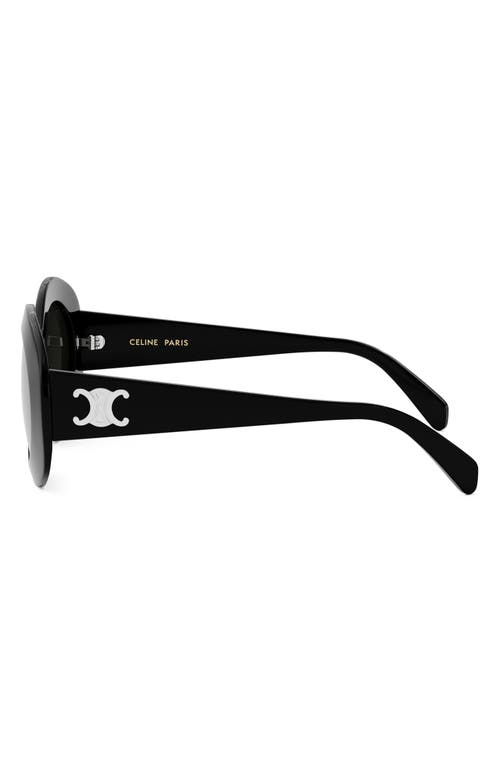 Celine Triomphe 54mm Round Sunglasses In Black