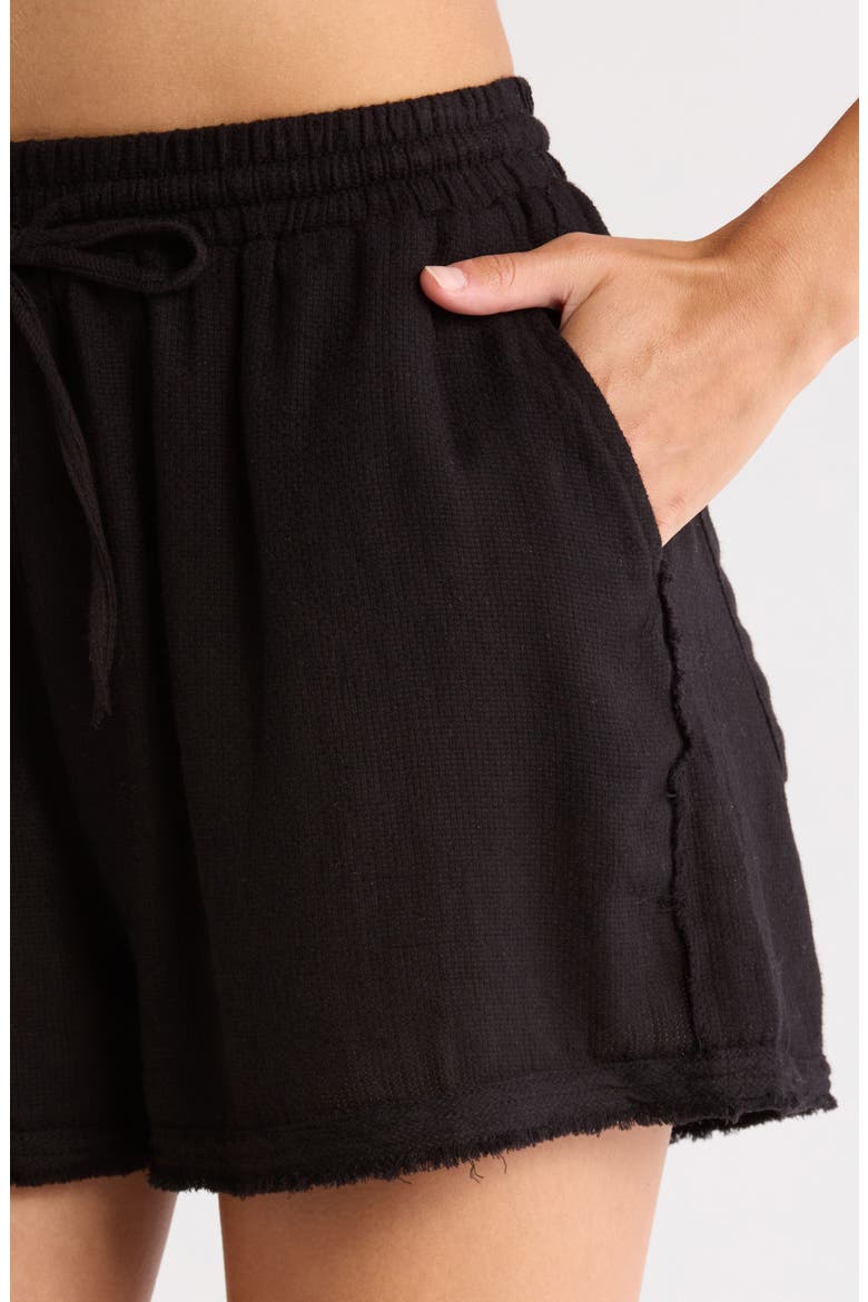 Tie Waist Cover-Up Shorts, Alternate, color, BLACK