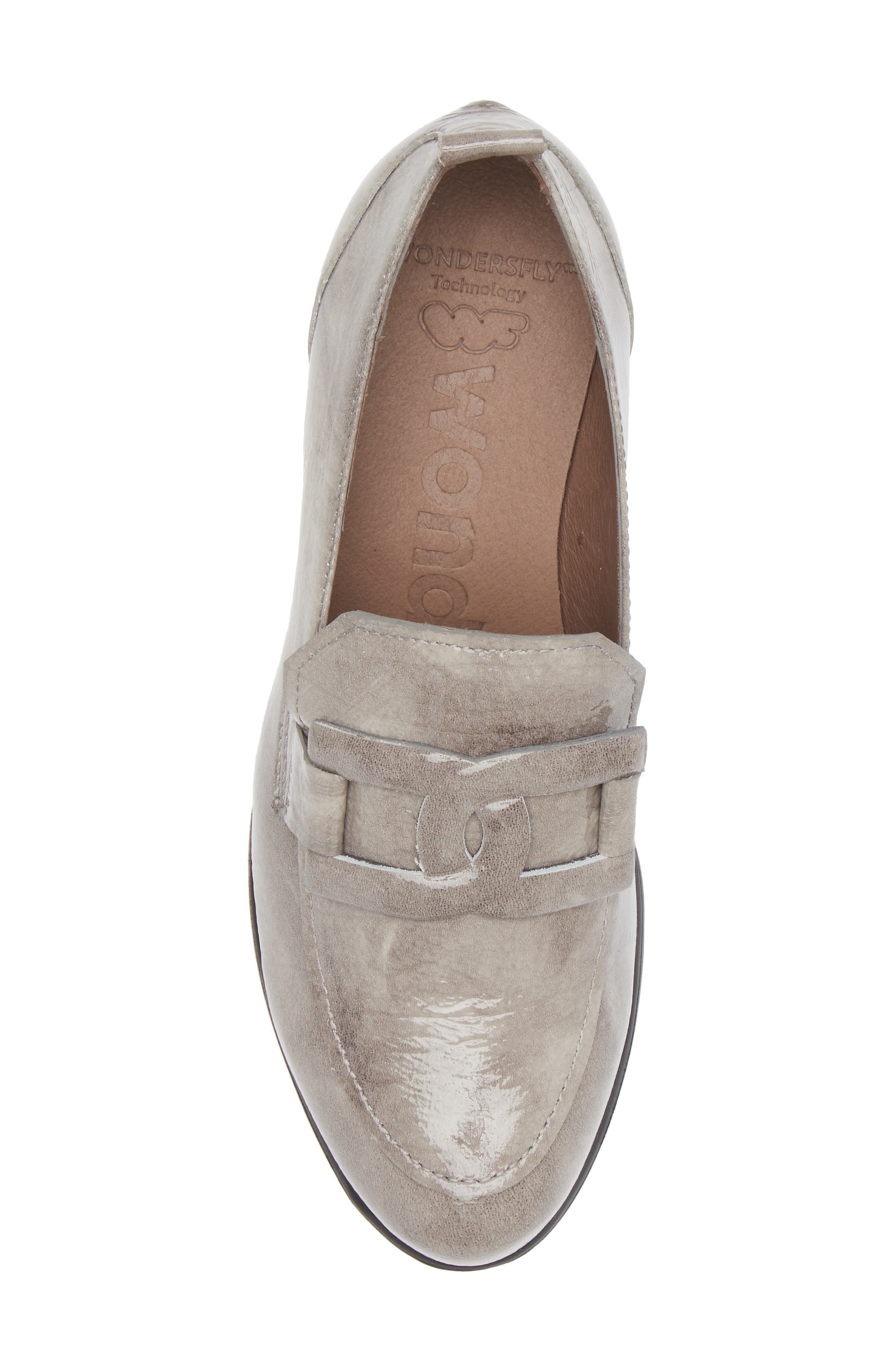 Wonders Lug Platform Wedge Loafer, Alternate, color, Textured Grey Patent