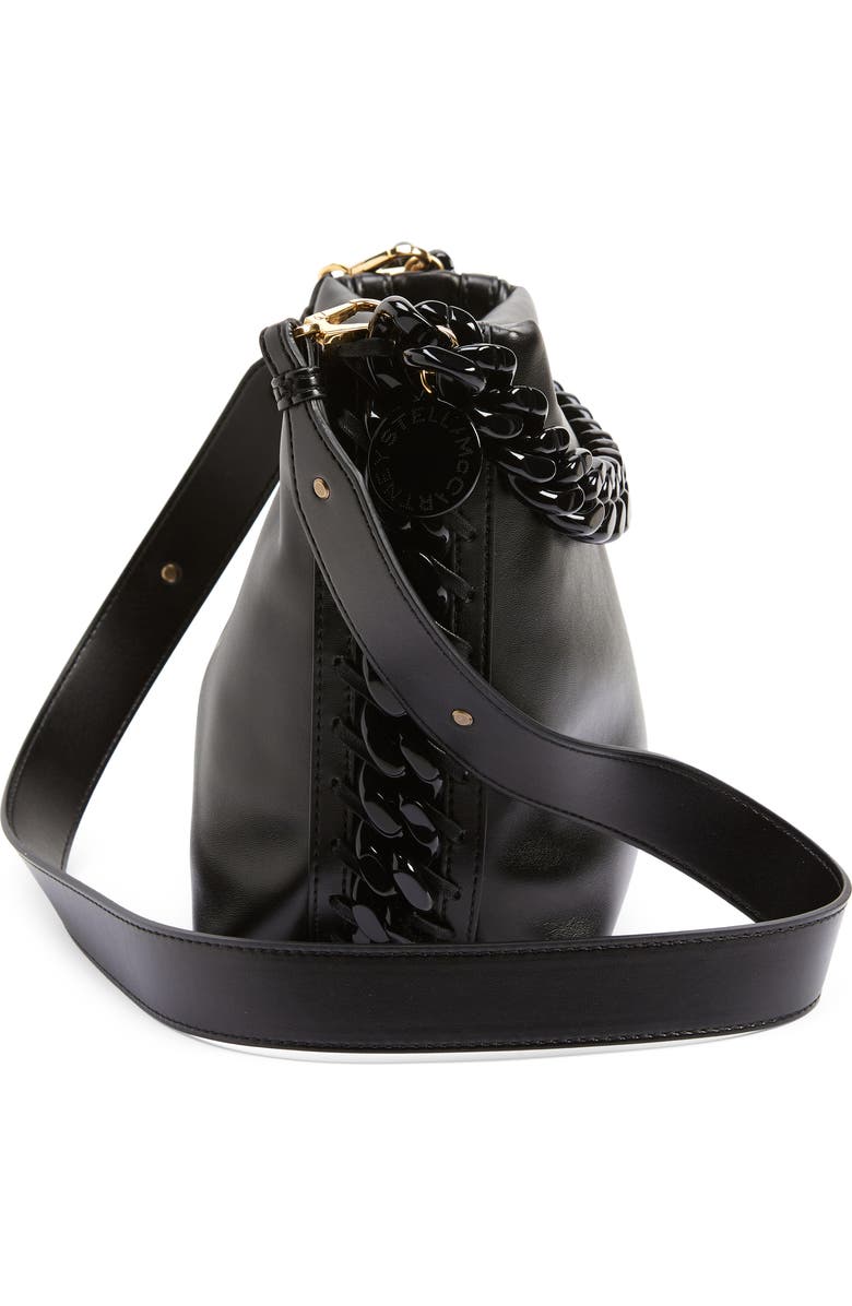 Stella McCartney Frayme Puffy Faux Leather Bucket Bag, Alternate, color,