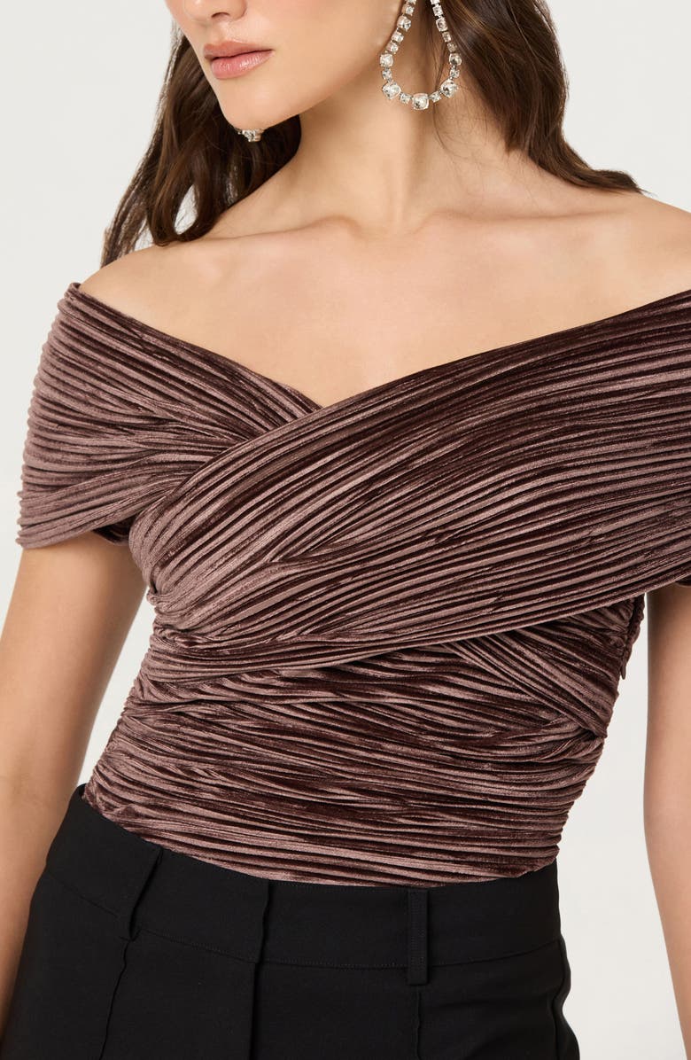 ASTR the Label Mallina Off the Shoulder Top, Alternate, color, Mushroom