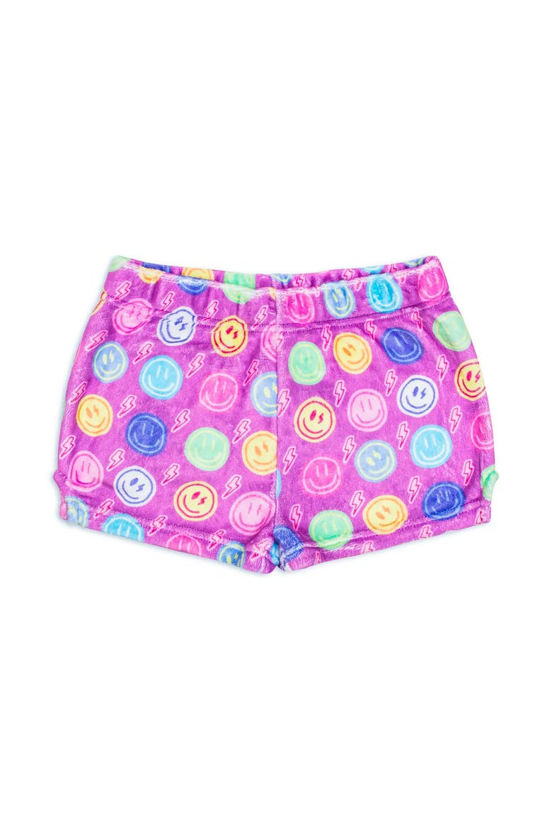 Plush Smiley Faces loungewear Shorts, Main, color, Multicolor
