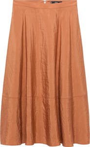 MANGO Satin Midi Skirt