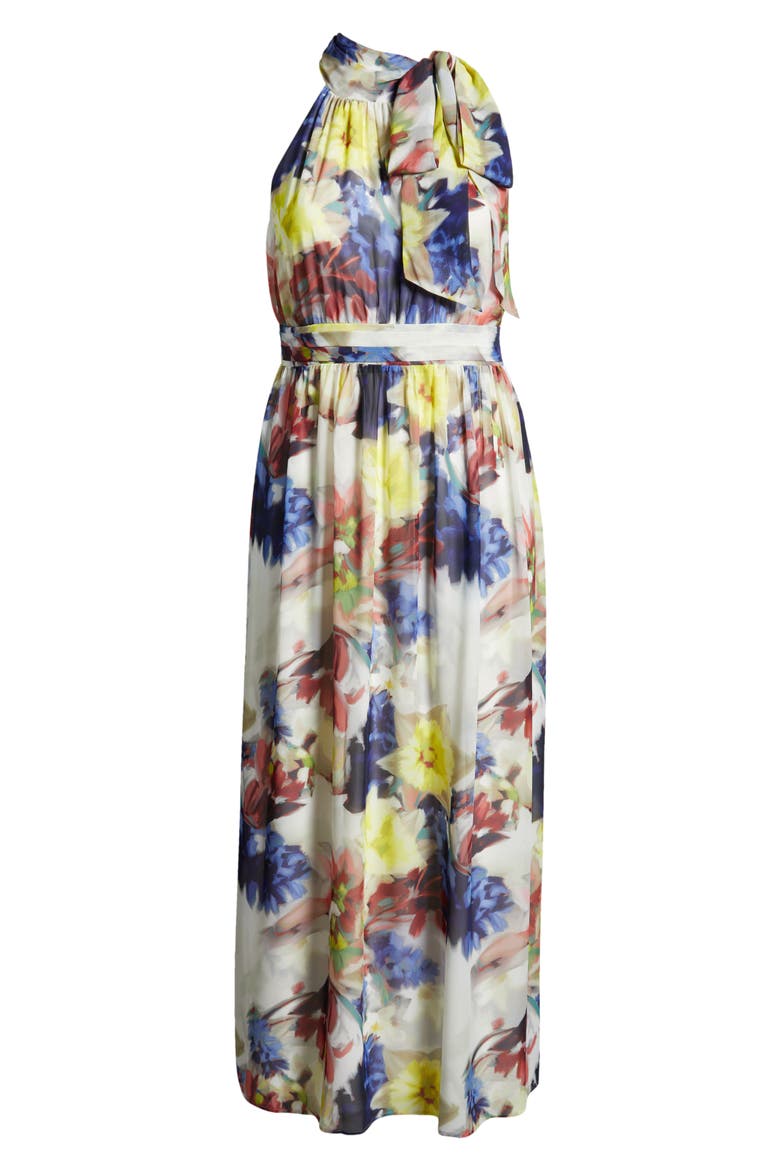 Floral Bow Maxi Dress, Alternate, color, LIGHT CREMA MULTI