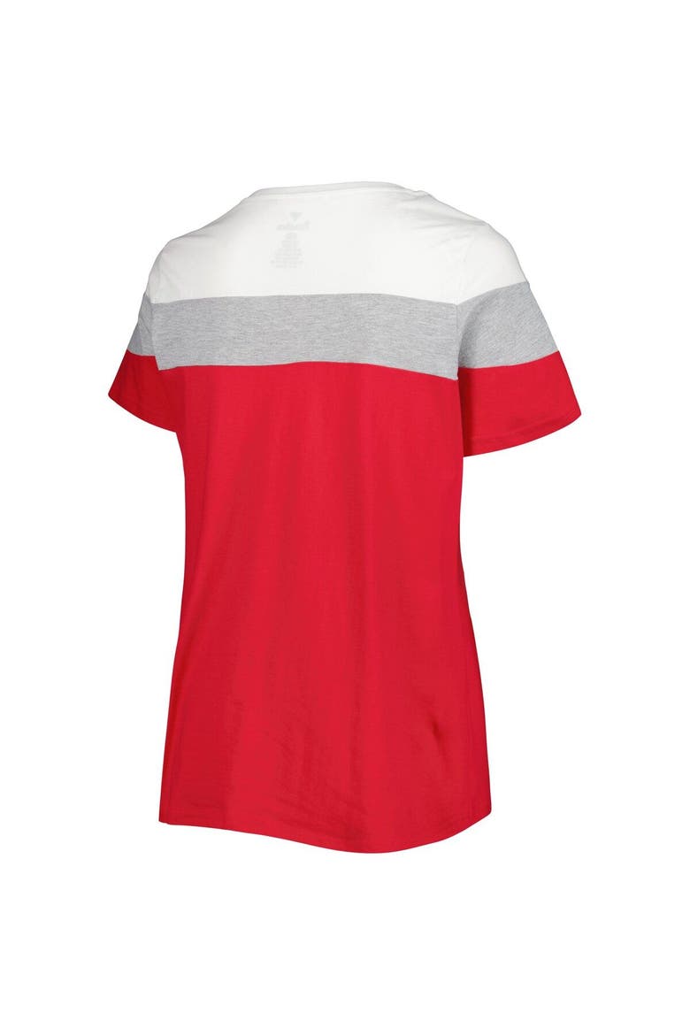 Women's White/Red Los Angeles Angels Plus Size Colorblock T-Shirt, Alternate, color, Red