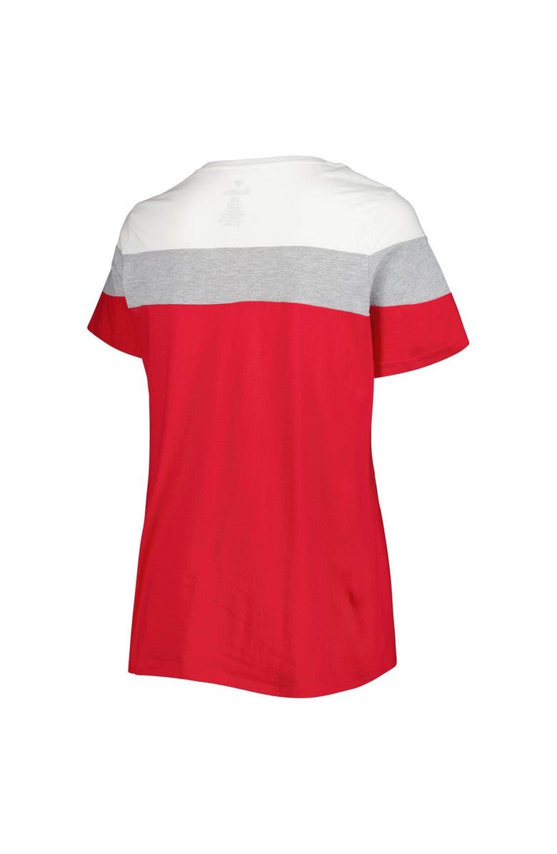 PROFILE Women's White/Red Los Angeles Angels Plus Size Colorblock T-Shirt, Alternate, color, Red