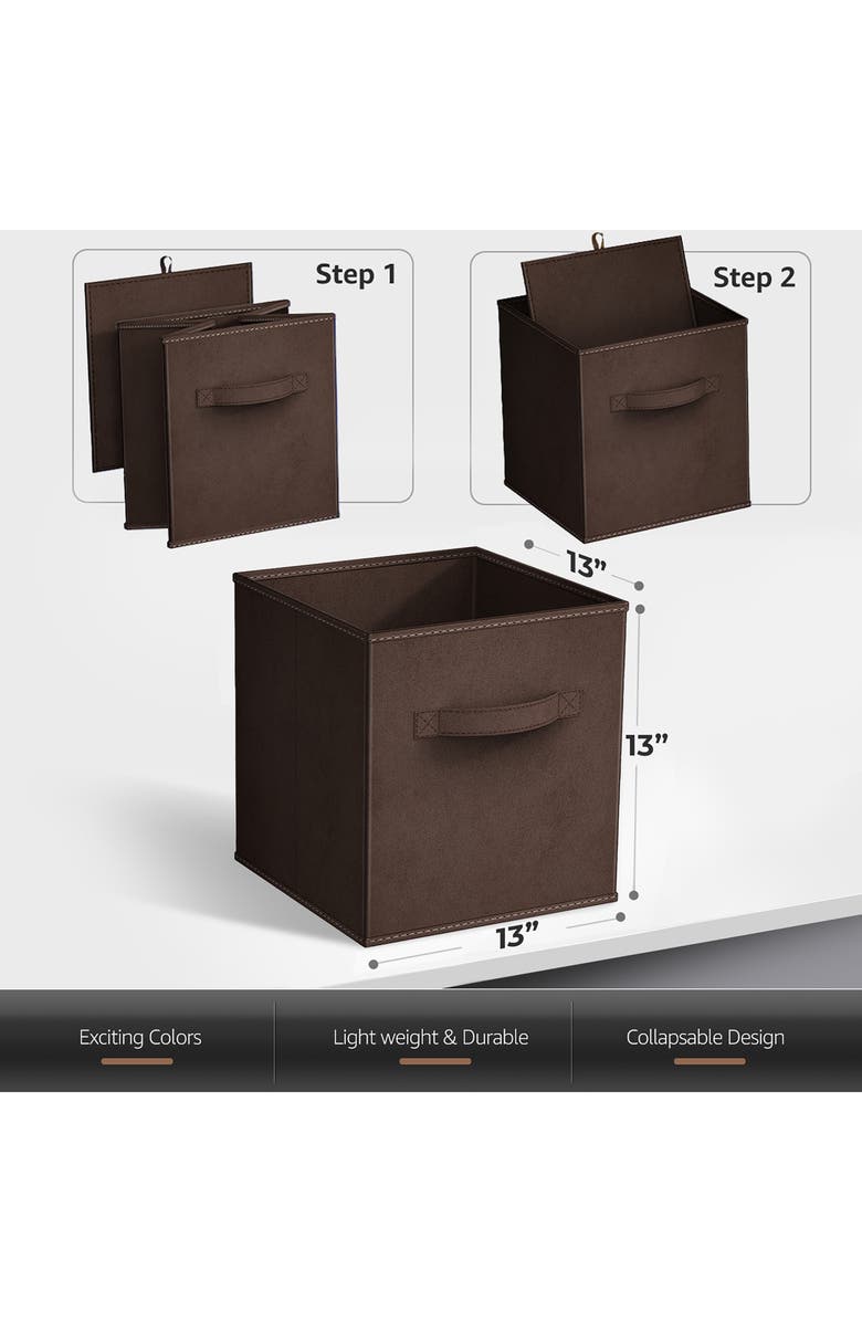 SORBUS 8-Pack Collapsible Storage Cube, Alternate, color, Chocolate