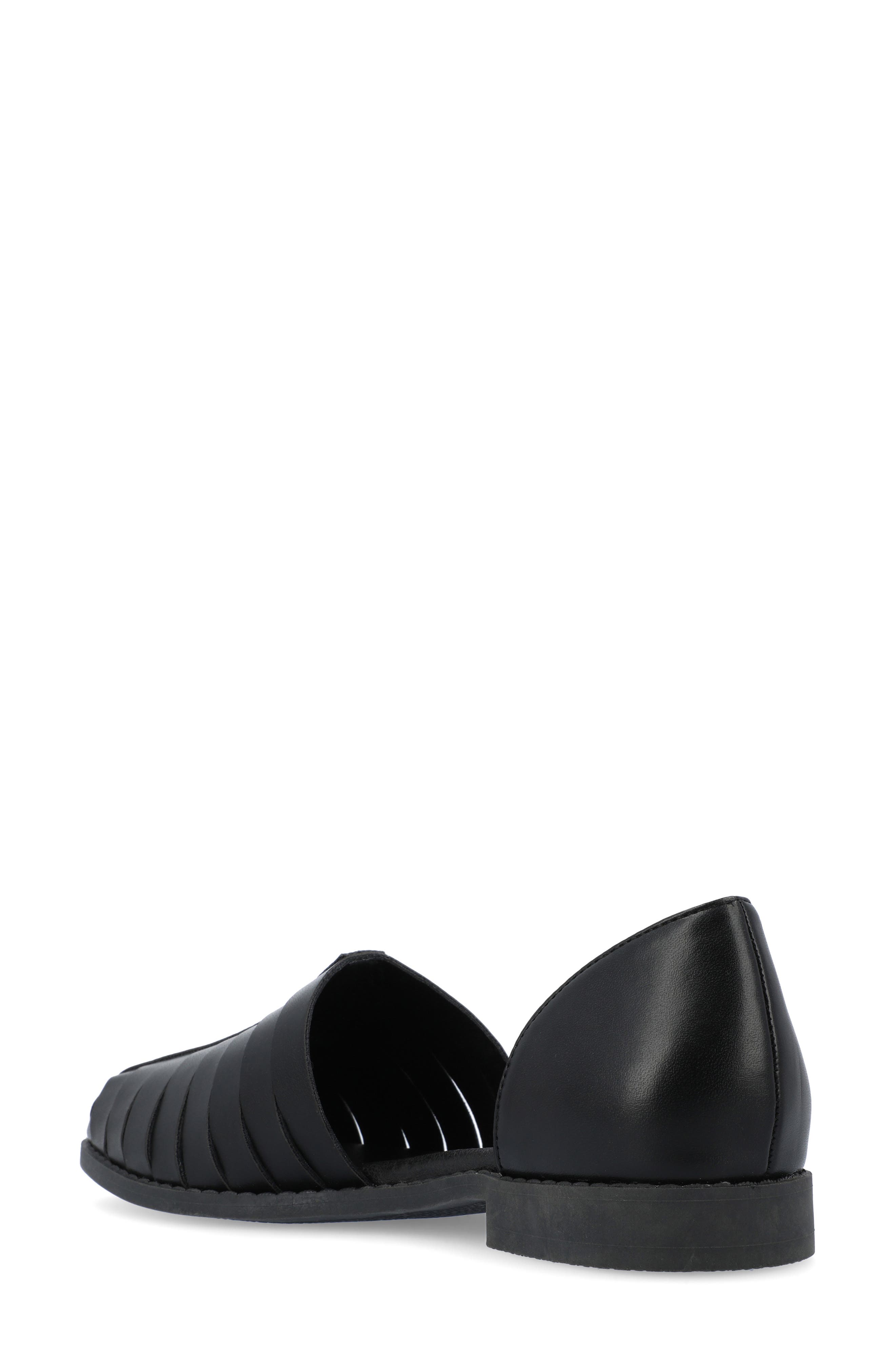 Journee Collection Anyah Vegan Leather Flat, Alternate, color, Black