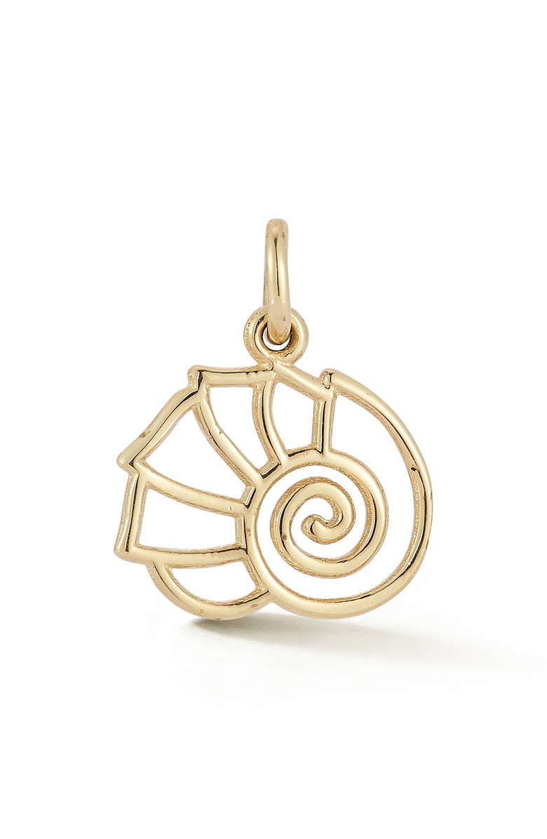 Ember Fine Jewelry 14K Gold Shell Charm, Main, color, Gold