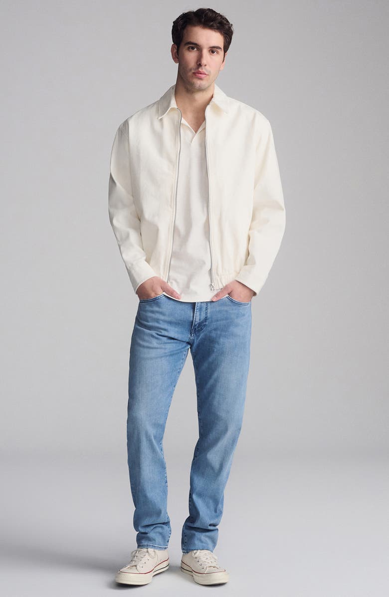 Mavi Jeans Solid Cotton Johnny Collar Polo, Alternate, color, Antique White