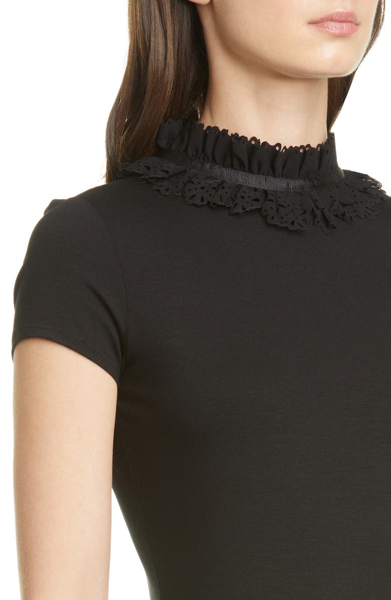 Ted Baker London Ruffle Neck Knit Top, Alternate, color, 