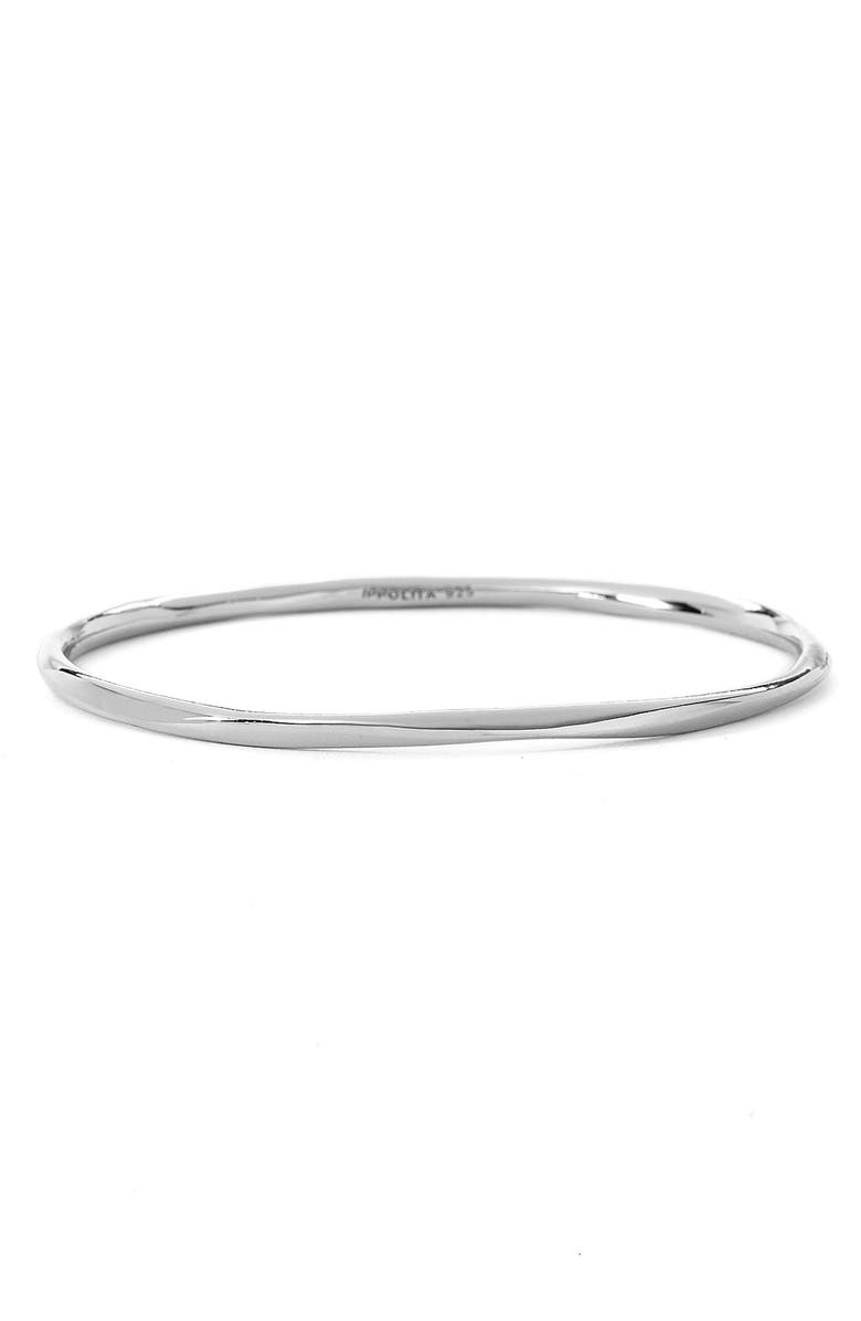 Ippolita 'Shiny Squiggle' Sterling Silver Bangle, Main, color, Silver