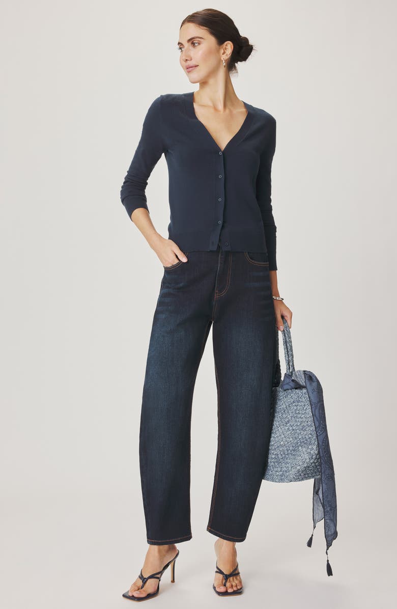 Splendid Christa Cropped Cardigan, Alternate, color, Mood Indigo Blue