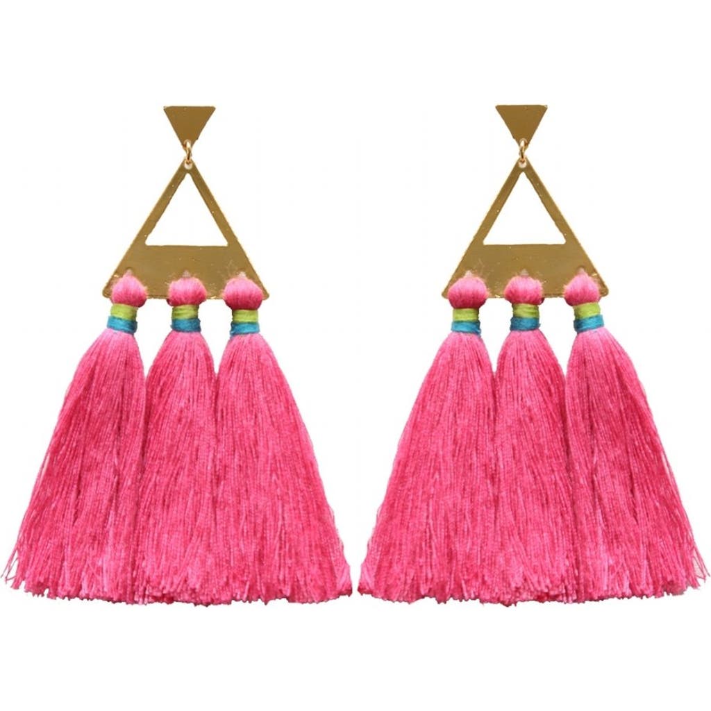 Fosterie Trío Tassel Earring In Pink