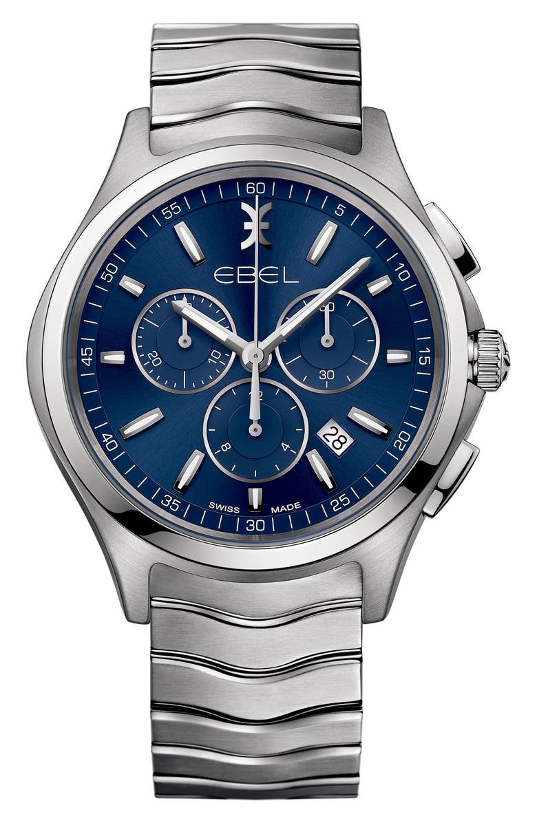 EBEL Wave Chronograph Bracelet Watch, 42mm, Main, color,