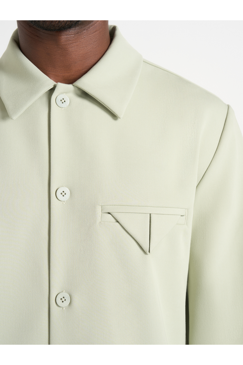 Leo Hatched Overshirt, Alternate, color, Sage