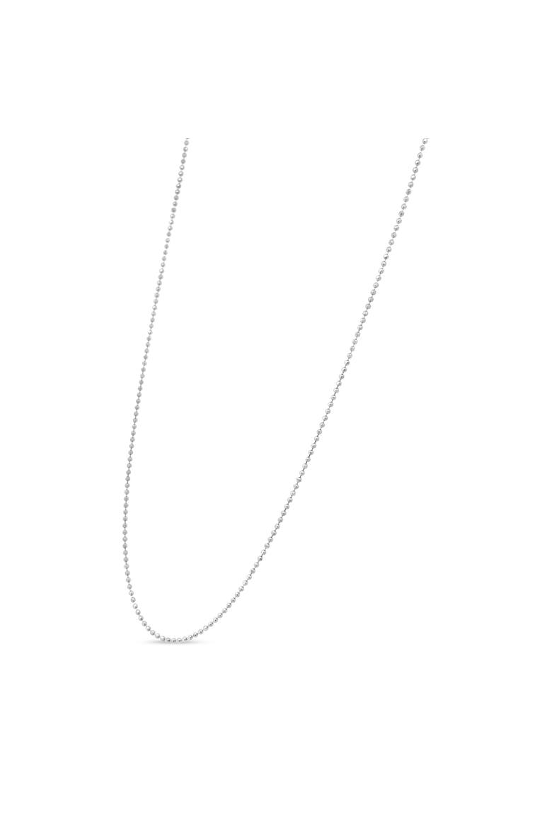 .925 Sterling Silver 0.7mm Slim and Dainty Unisex Inch Ball Bead Chain Necklace, Alternate, color, White