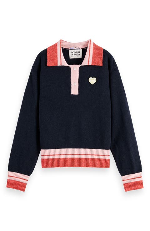 Kids' Sporty Stripe Rib Pullover (Big Kid)