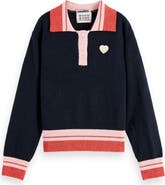 Scotch & Soda Kids' Sporty Stripe Rib Pullover