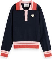 Scotch & Soda Kids' Sporty Stripe Rib Pullover