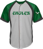 FANATICS Men's Fanatics  Gray Philadelphia Eagles Big & Tall Button-Up Raglan Fashion Top