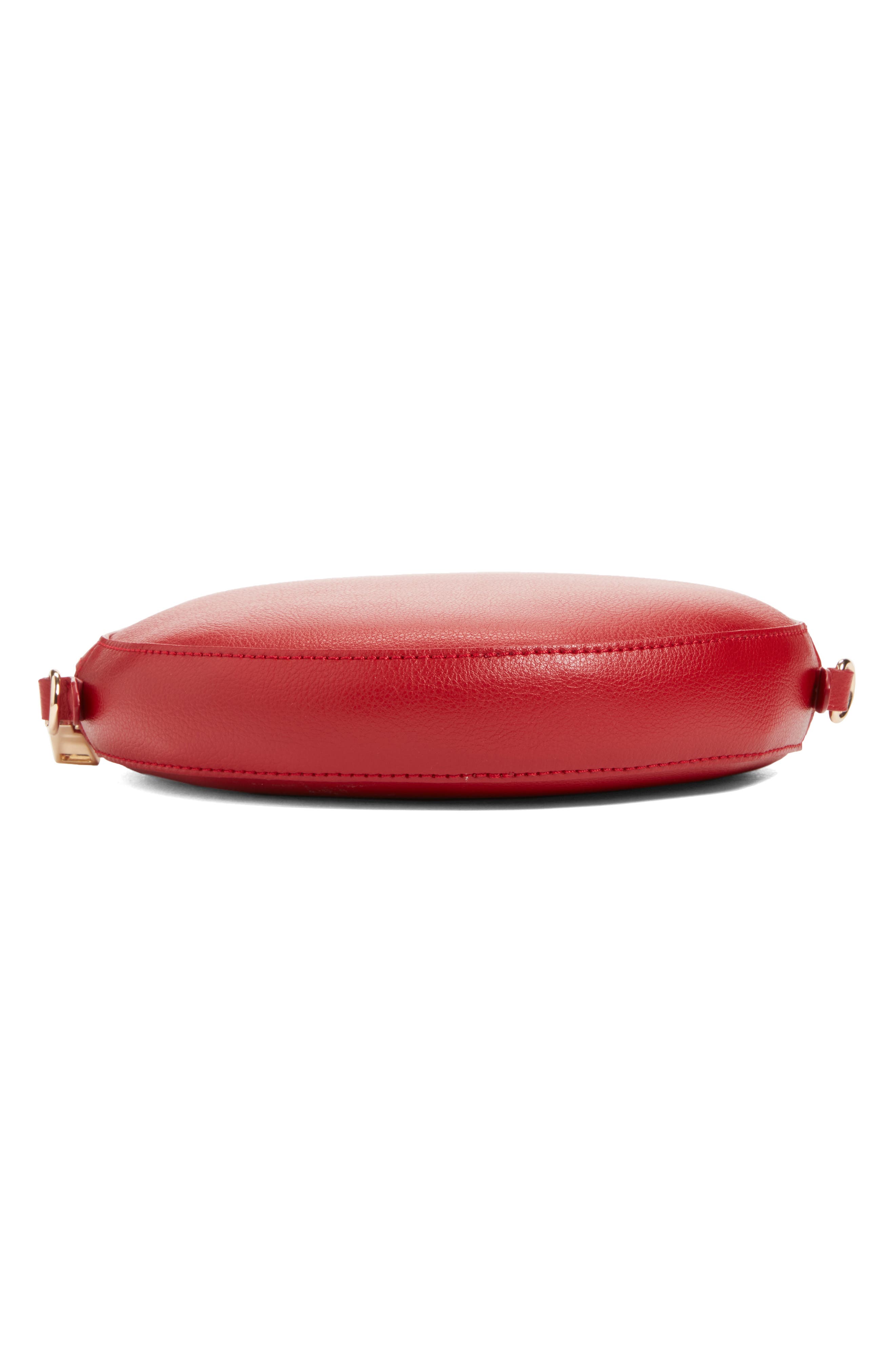 Smooth Circle Crossbody, Alternate, color, CHERRY RED