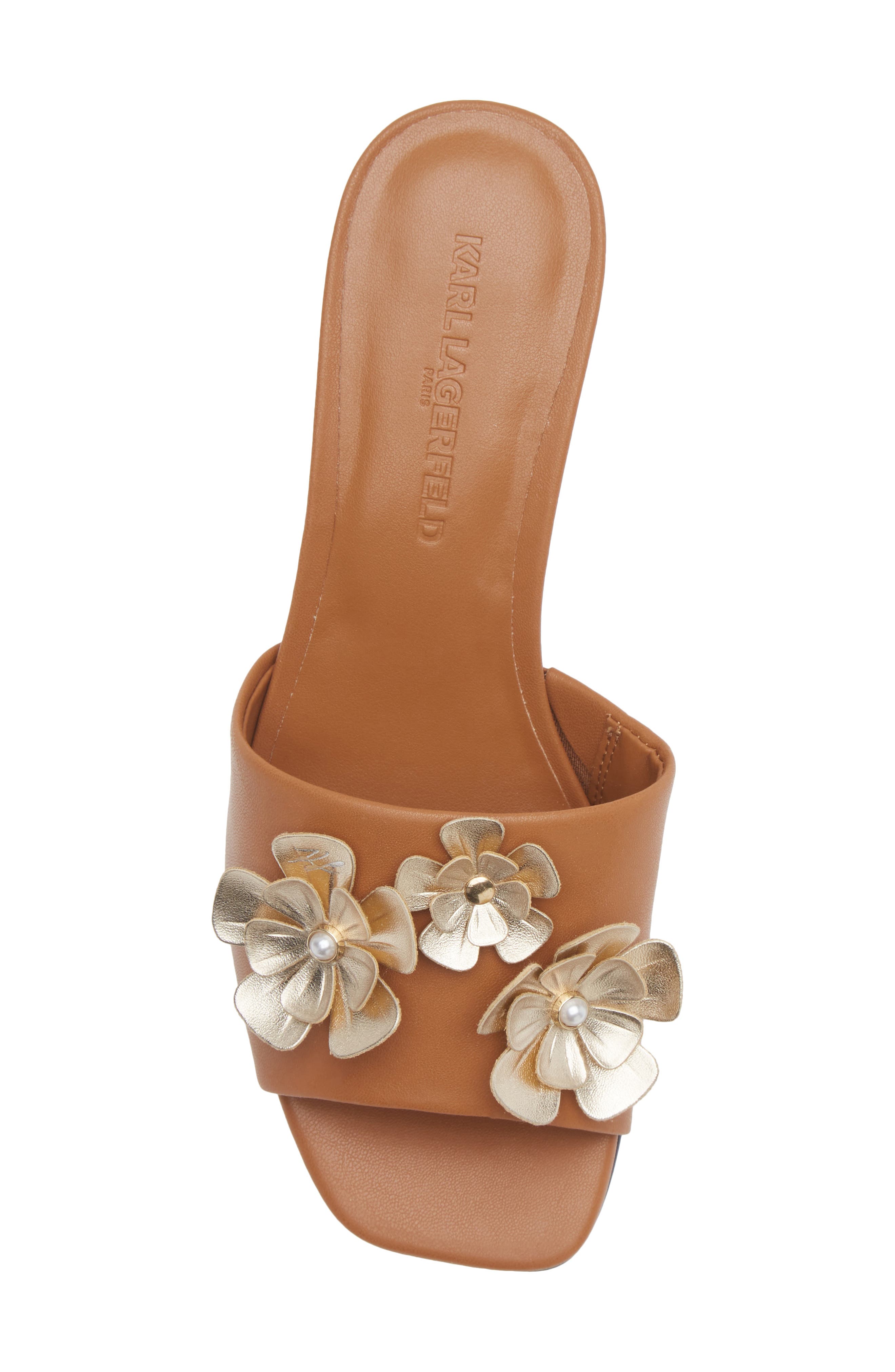 KARL LAGERFELD PARIS Sandreea Slide Sandal, Alternate, color, Tan