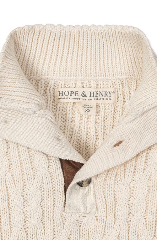 Hope & Henry Kids' Organic Mock Neck Cable Sweater In Neutral