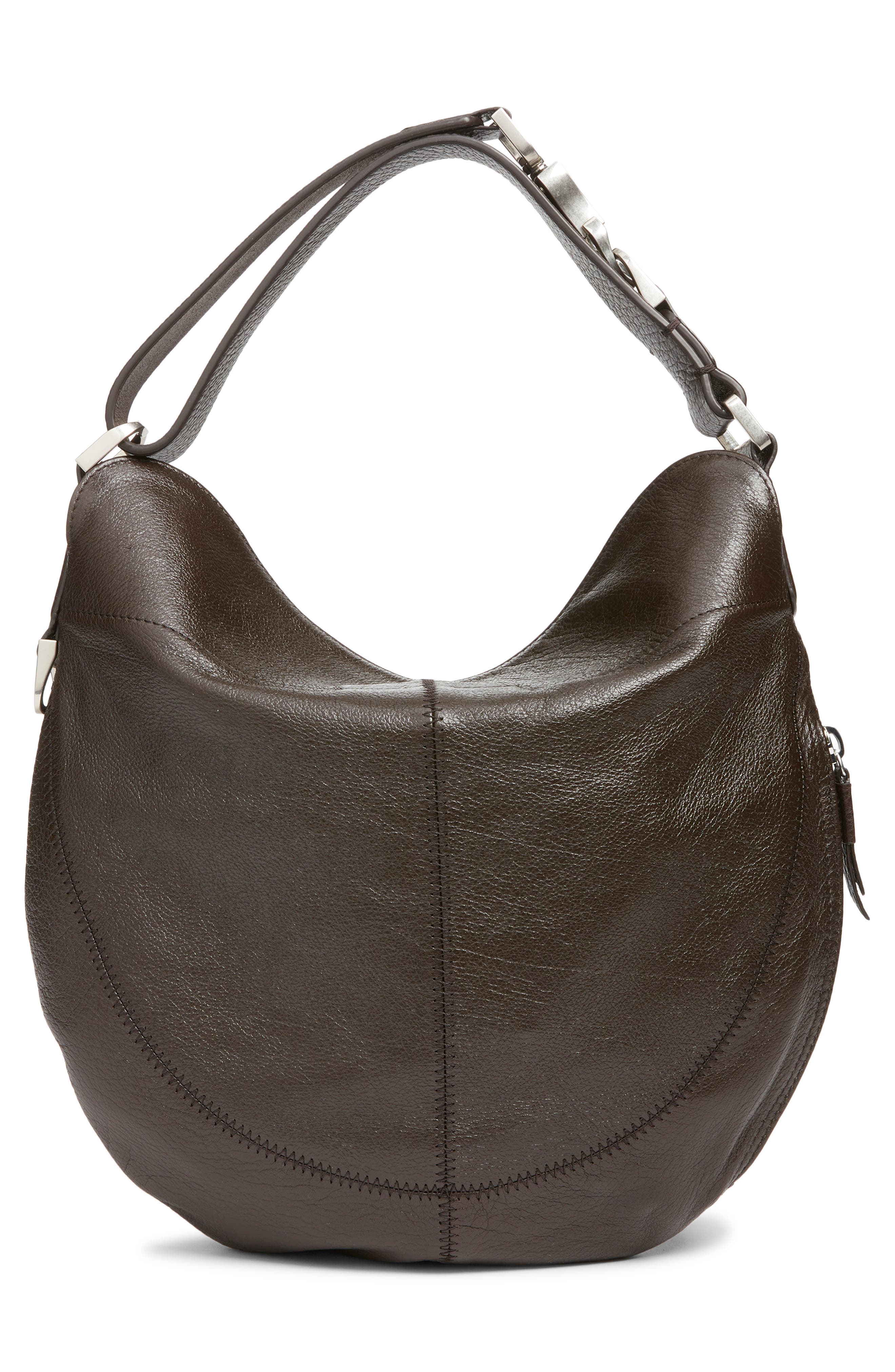 Lemaire Quiver Clip Leather Hobo Bag, Alternate, color, Dark Chocolate