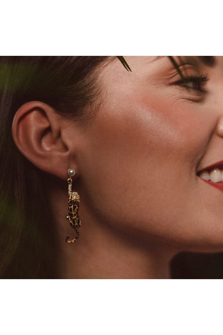 Clouded Leopard Drop Earrings, Alternate, color, Leopard