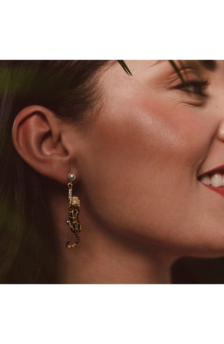 Bill Skinner Studio Clouded Leopard Drop Earrings, Alternate, color, Leopard