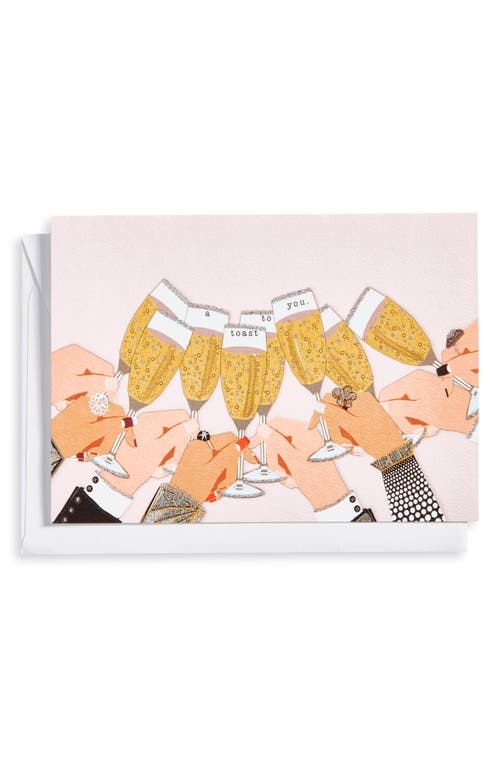 VERRIER HANDCRAFTED A Toast to You Greeting Card in Yellow Multi  product
