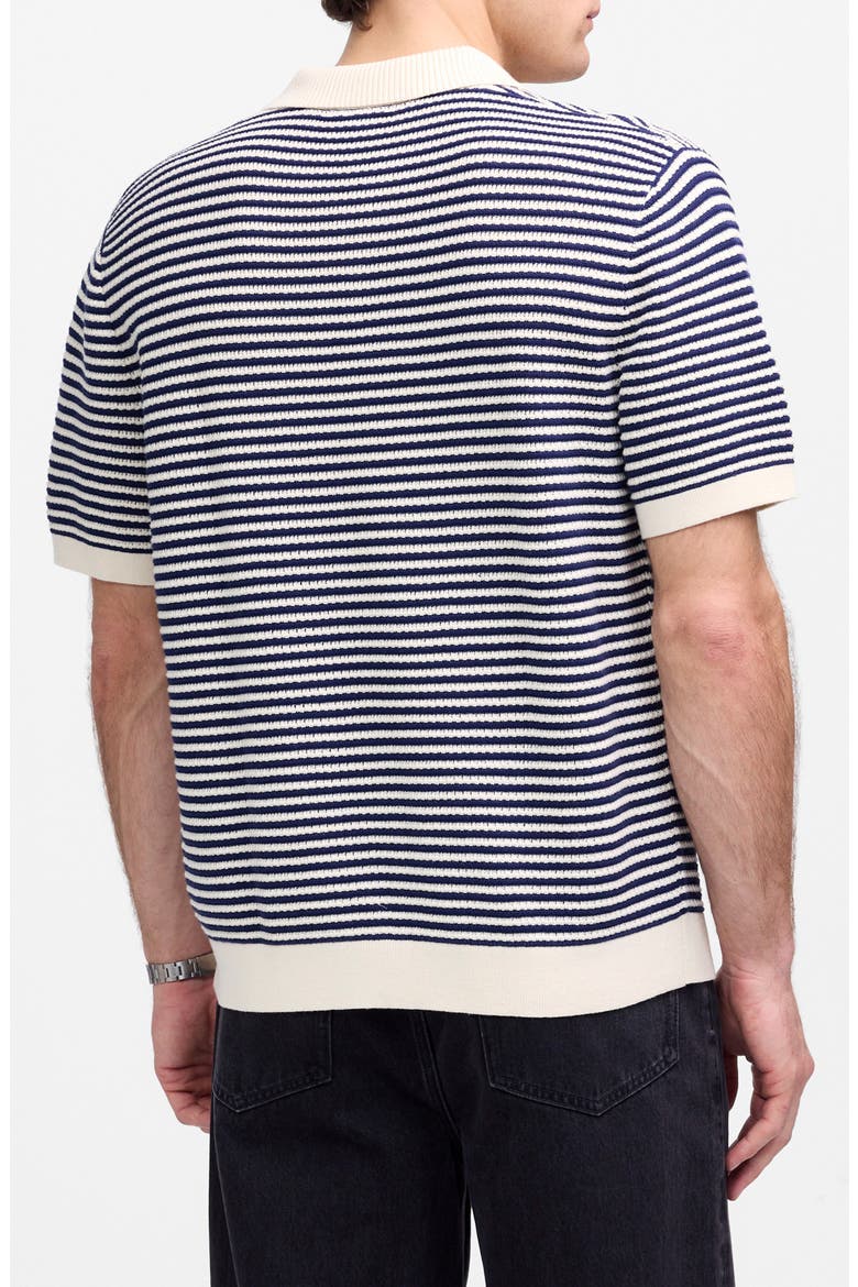 Pointelle Stitch Single Button Sweater Polo, Alternate, color, ANTIQUE NAVY