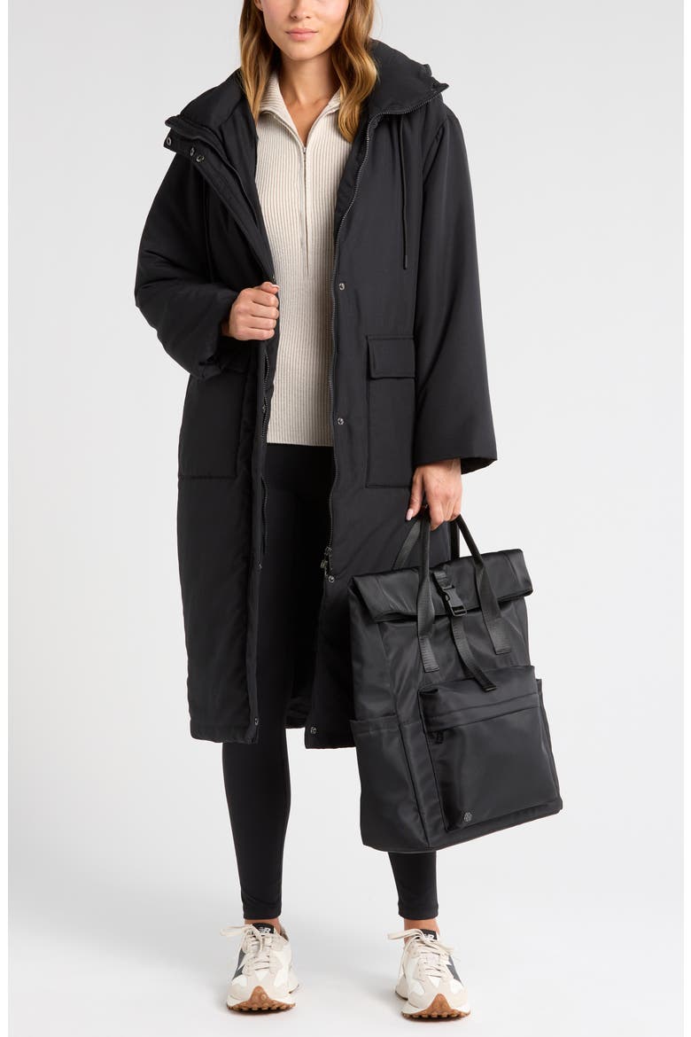 Duvet Insulated Coat, Alternate, color, BLACK