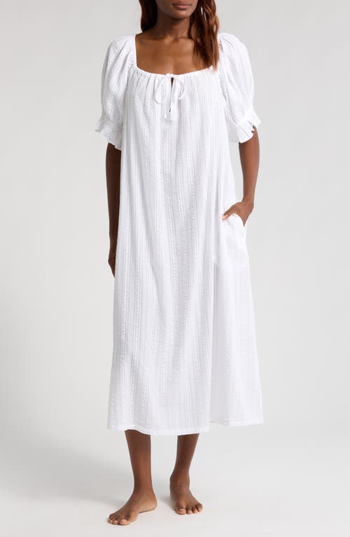 Shop Nordstrom Seersucker Nightgown In White