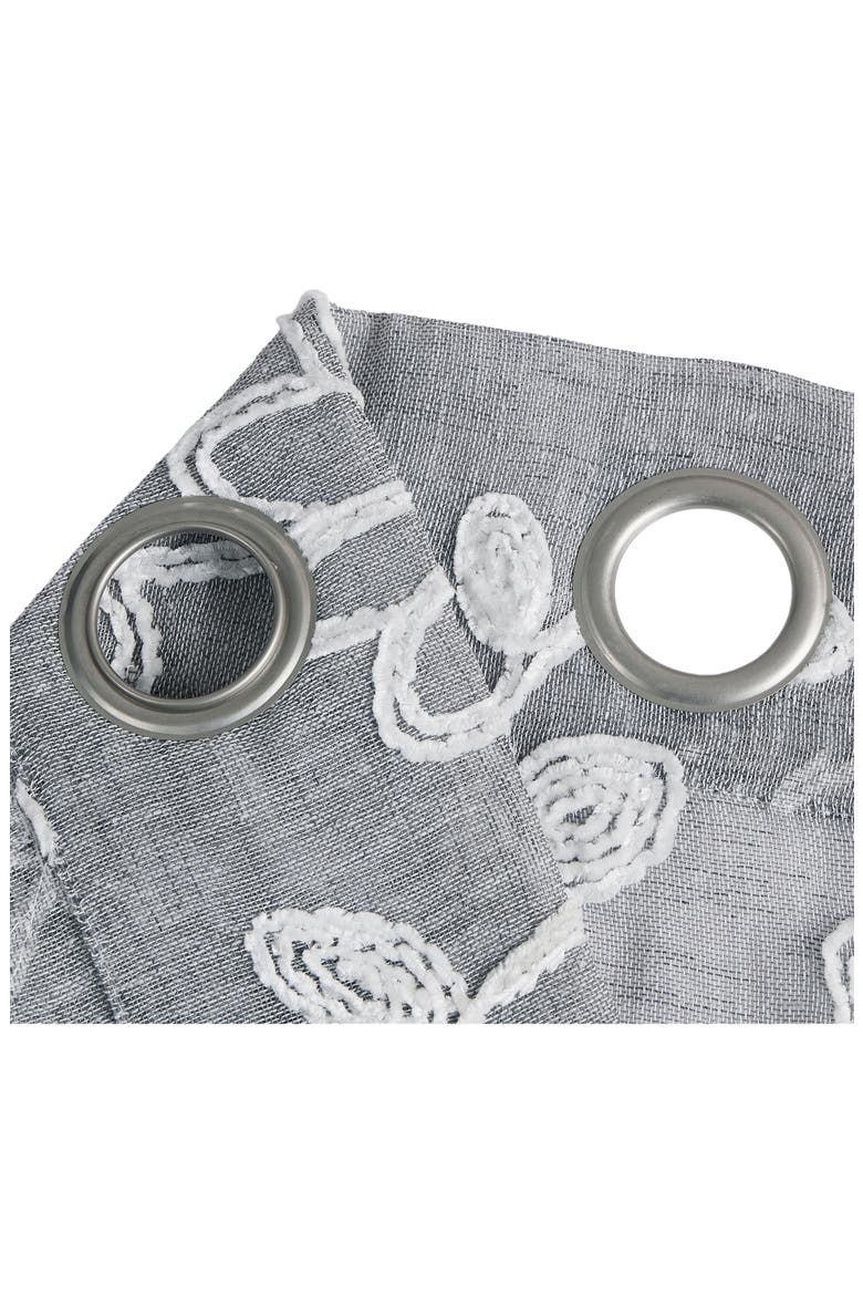 Set of 2 Embroidered Sheer Curtain Panels, Alternate, color, SILVER