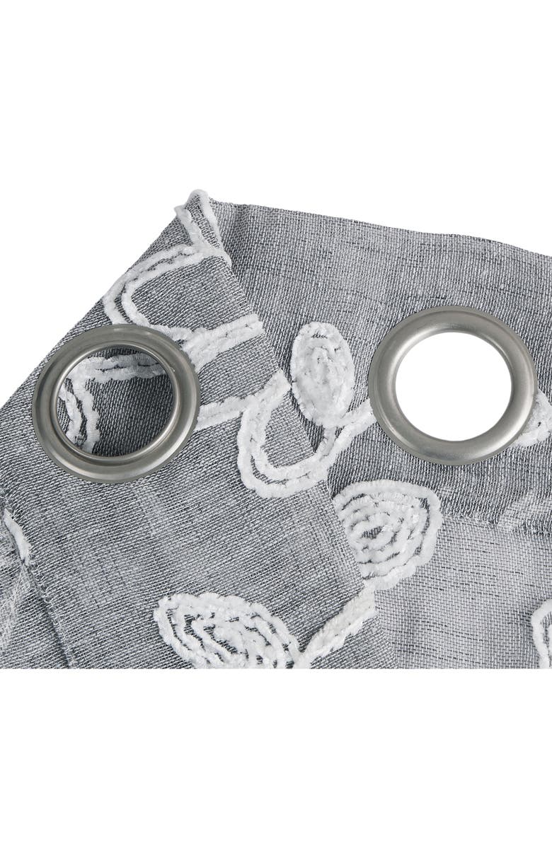 DAINTY HOME Set of 2 Embroidered Sheer Curtain Panels, Alternate, color, Silver