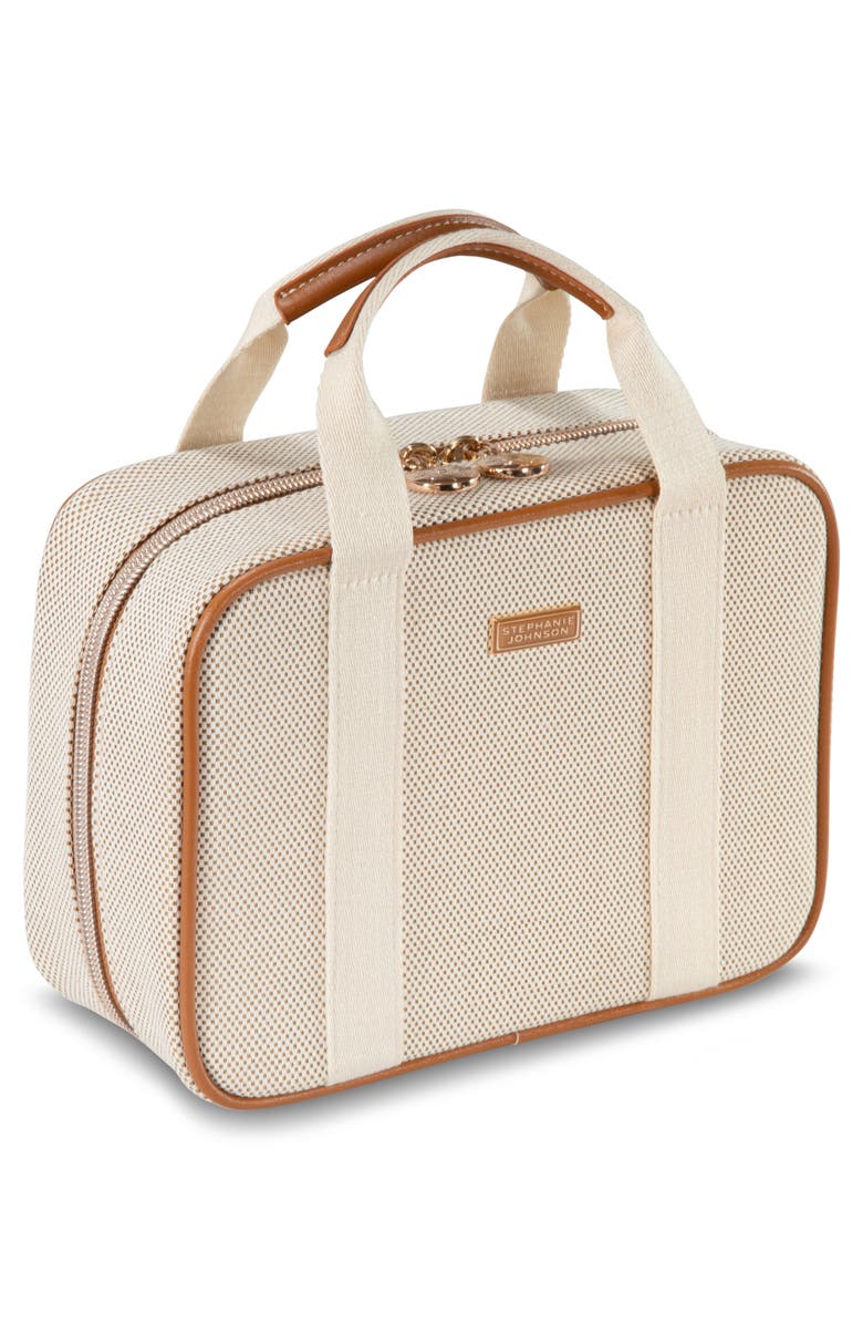 Stephanie Johnson Tropea Ivory ML Traveler Cosmetics Case, Alternate, color, Ivory