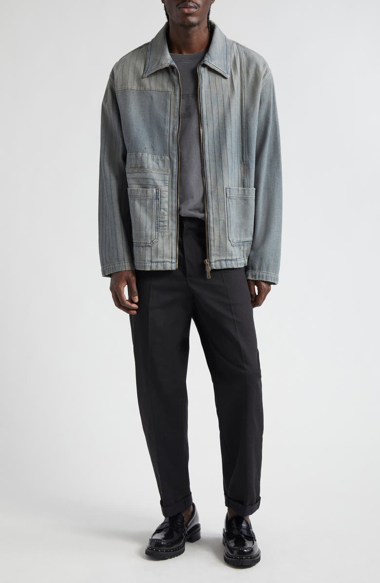 Golden Goose Journey Zip Denim Jacket, Alternate, color, Grey