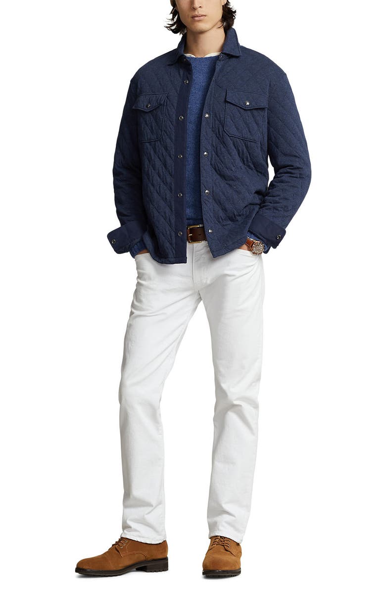 Polo Ralph Lauren Double Knit Quilted Jersey Shirt Jacket, Alternate, color, 