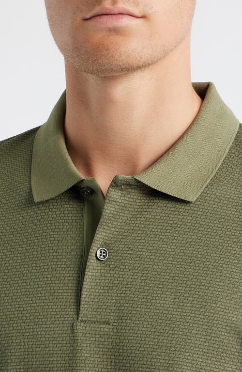Hugo Boss Boss Parlay Geo Pattern Cotton Polo In Green