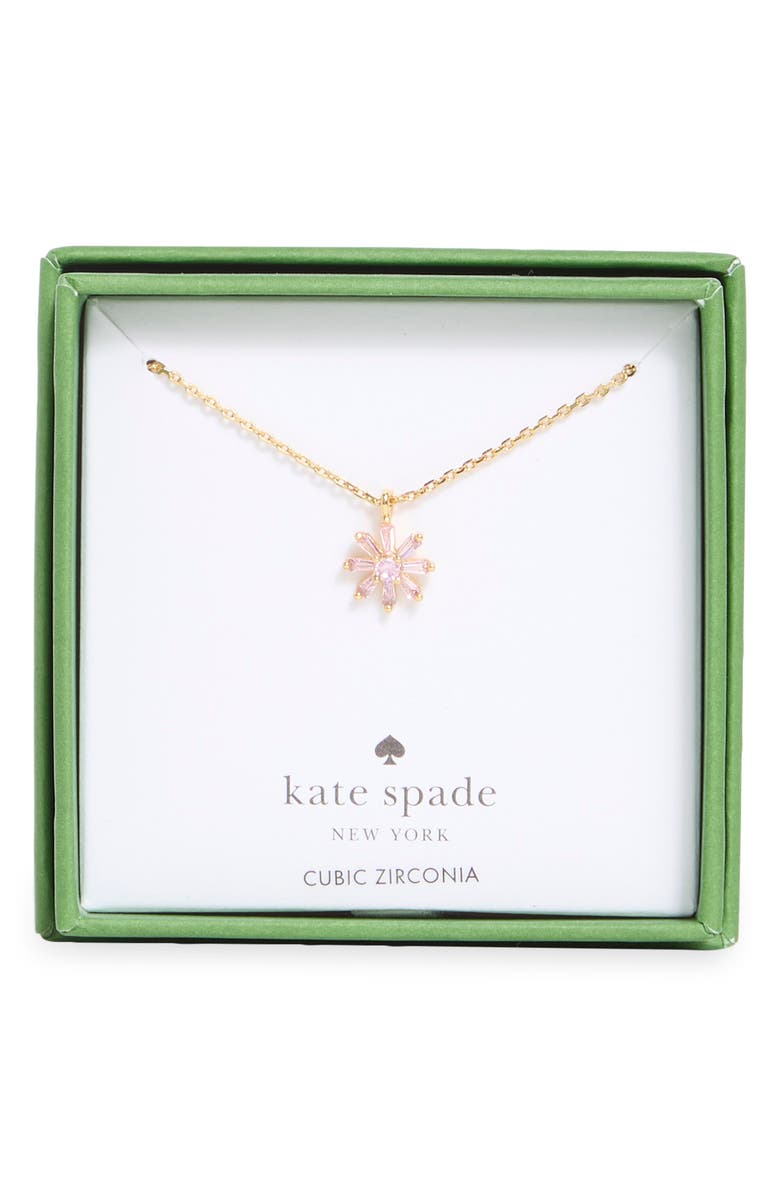 Kate Spade New York mini flower pendant necklace, Main, color, Pink/ Gold
