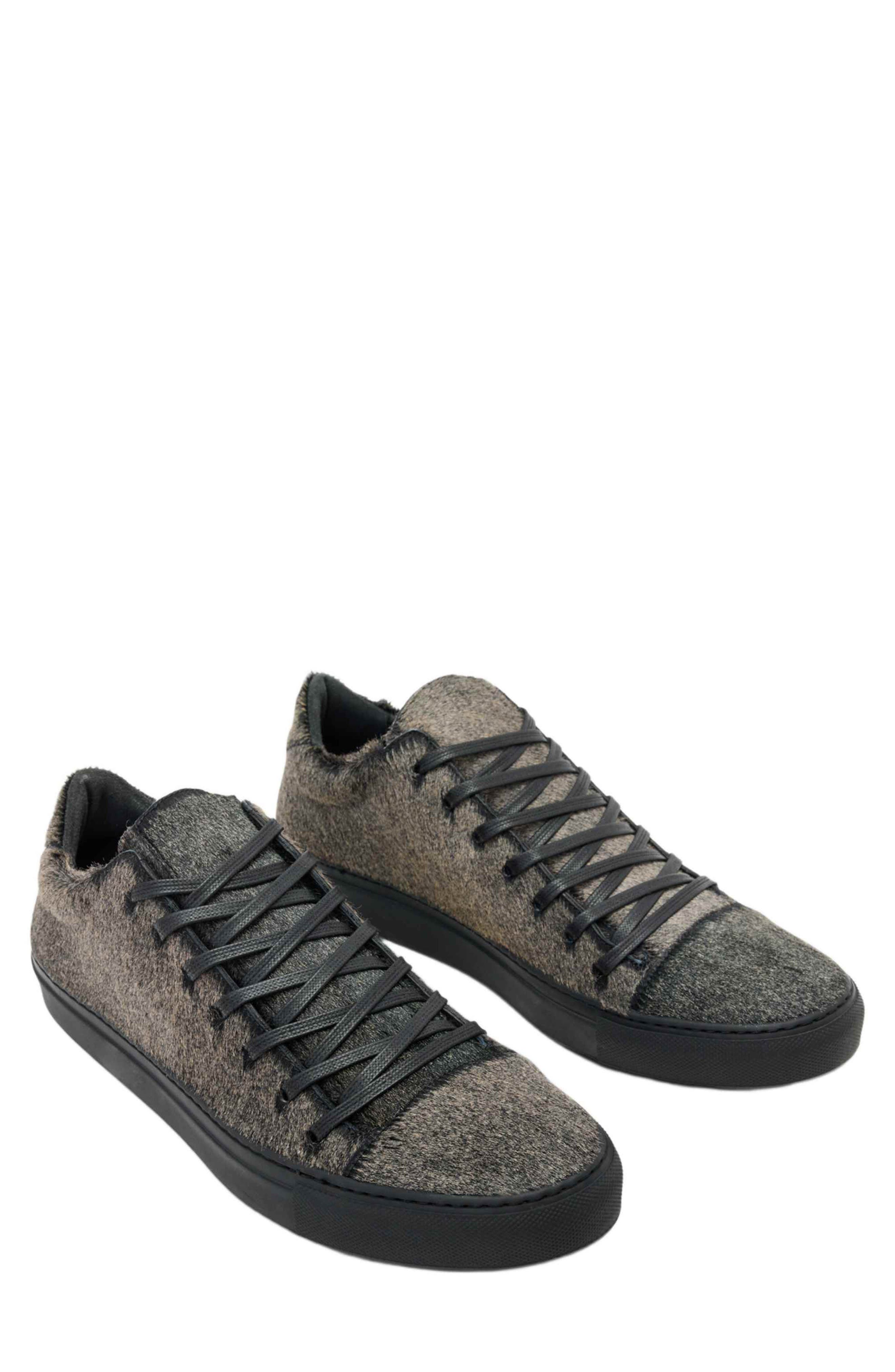 John Varvatos 315 Reed Genuine Calf Hair Low Top Sneaker, Main, color, Charcoal
