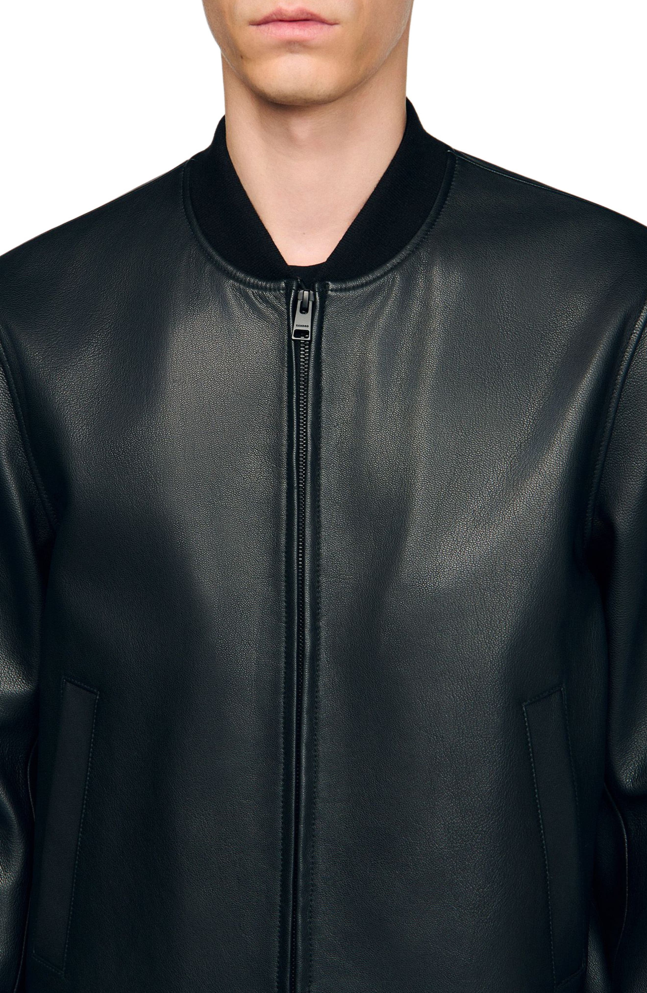 Мужские SANDRO Leather jacket — фото 4
