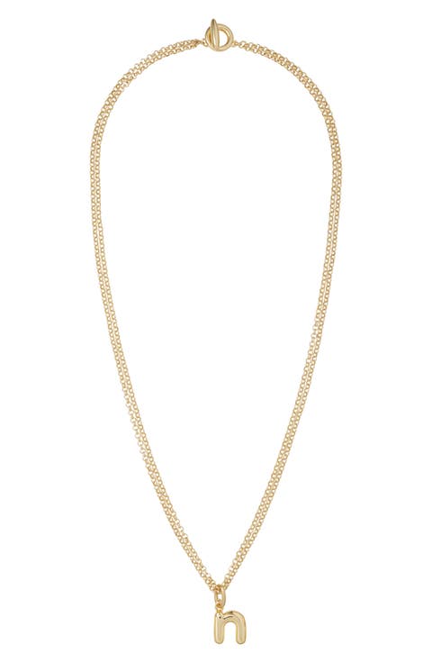 The Puffy Initial Pendant Necklace