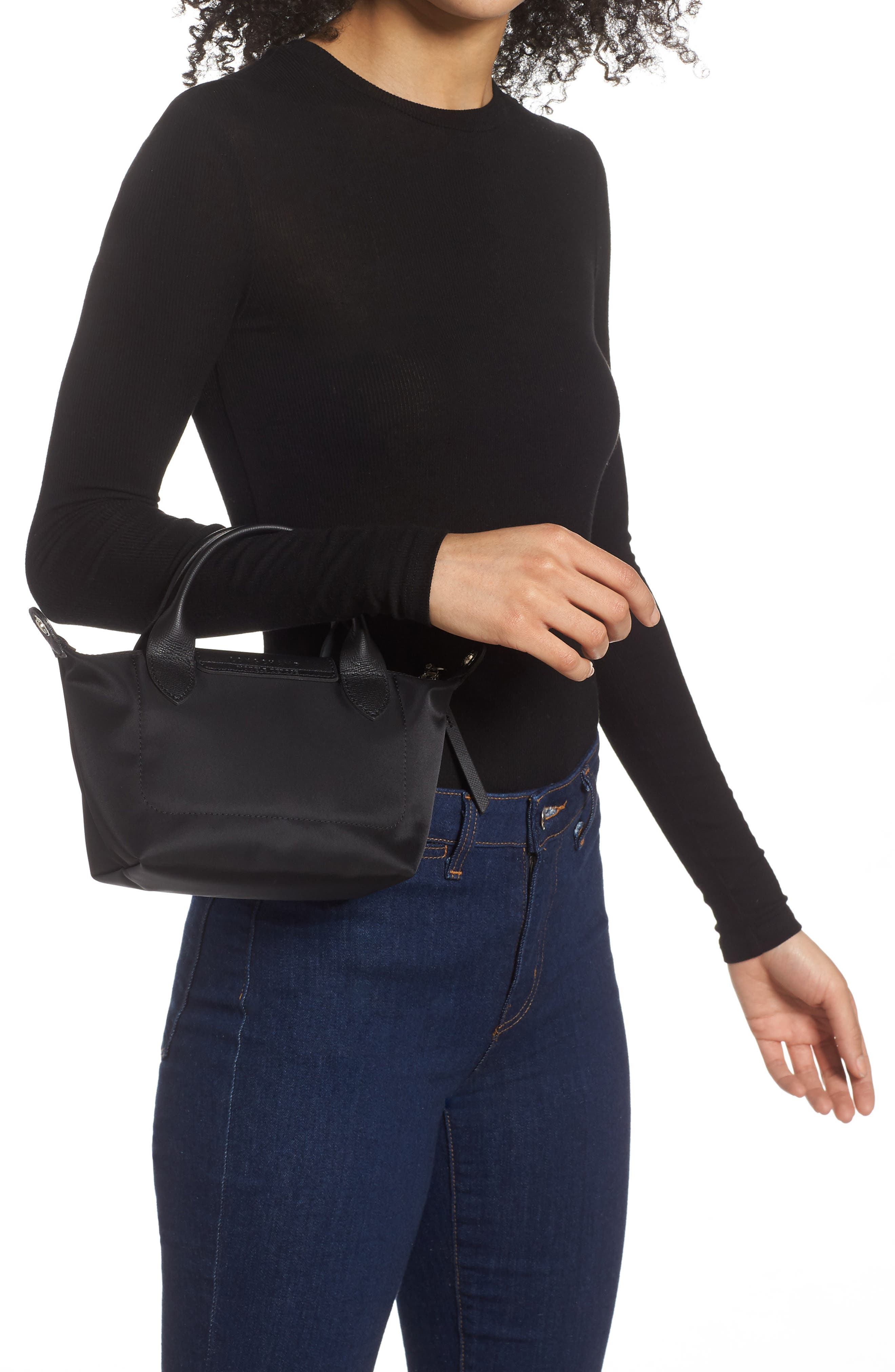 Extra Small Le Pliage Crossbody Bag, Alternate, color, BLACK