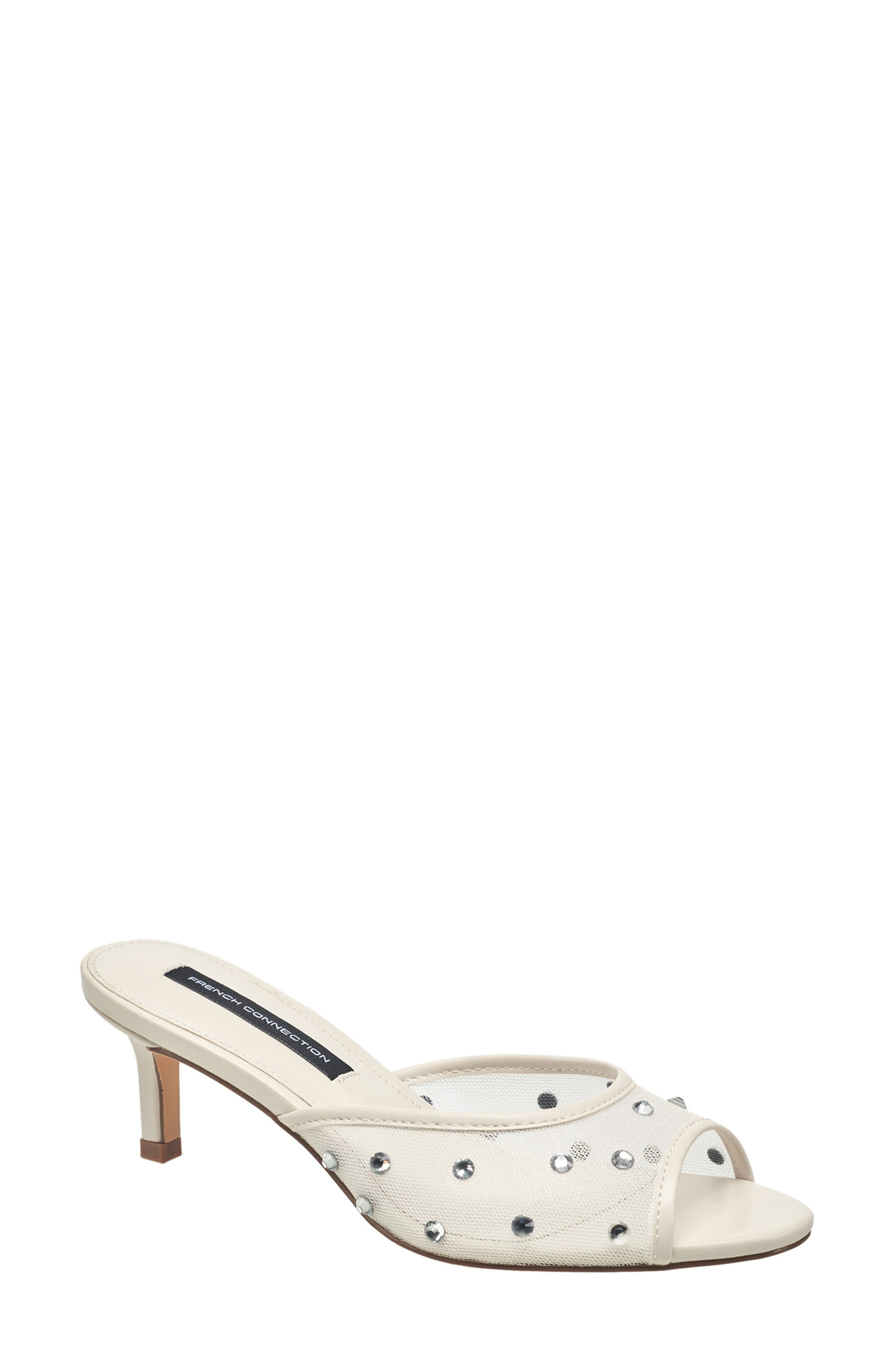 French Connection Rochelle Rhinestone Mesh Mule Sandal