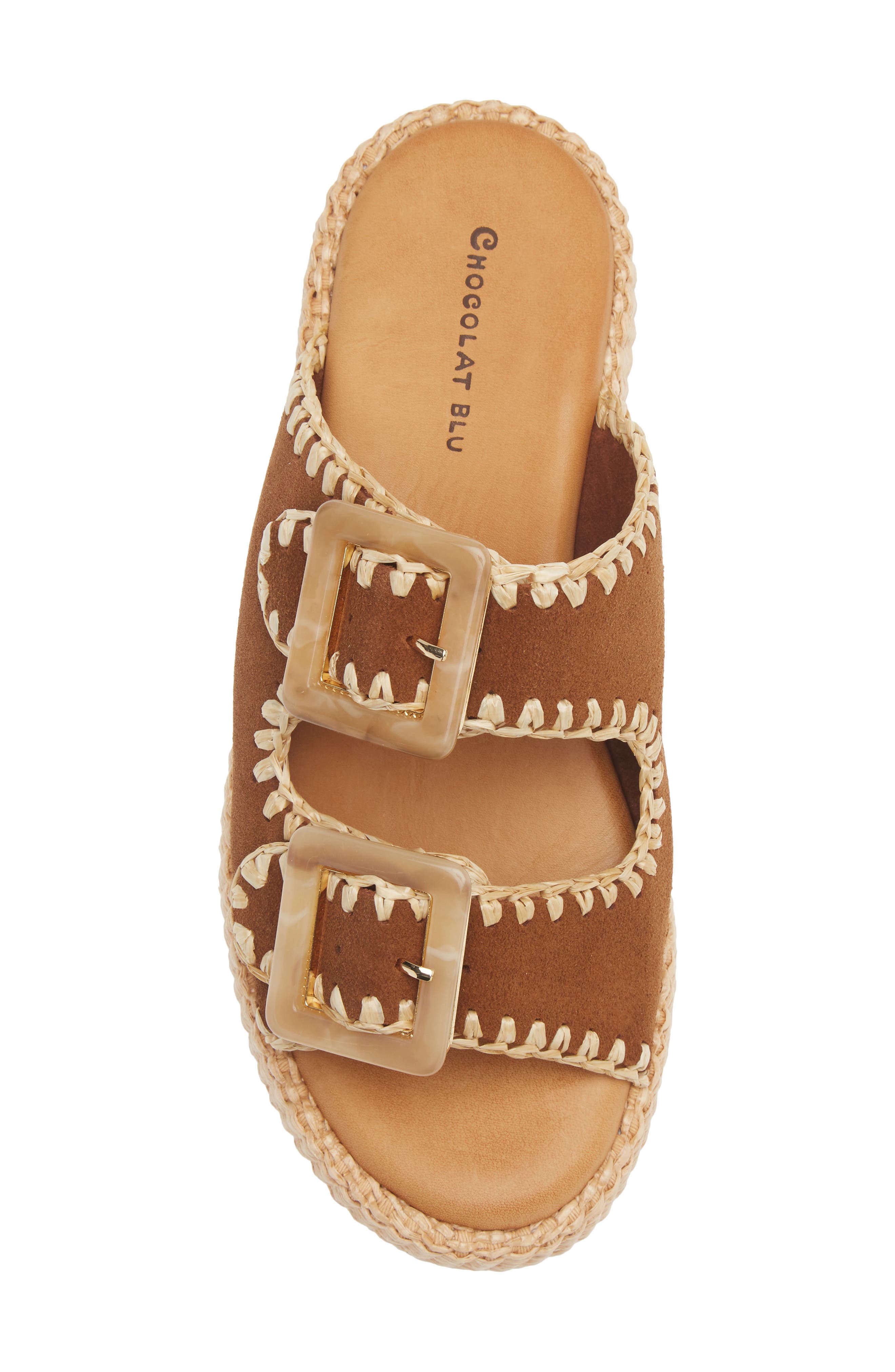 Chocolat Blu Chia Platform Slide Sandal, Alternate, color, Cinnamon Suede