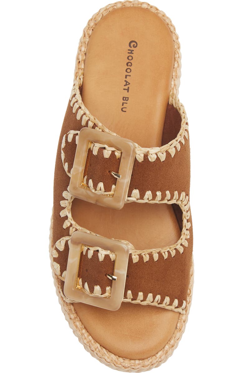 Chocolat Blu Chia Platform Slide Sandal, Alternate, color, Cinnamon Suede